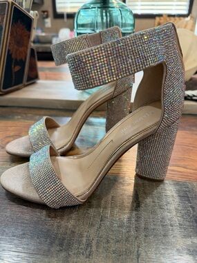Gianni Bini Rhinestone Block Heel Sandals